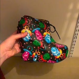 Iron Fist platform studded Ringpop wedges